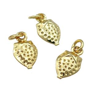 Copper Strawberry Pendant Unfade 18K Gold Plated, approx 6.5-8mm [FD12012]