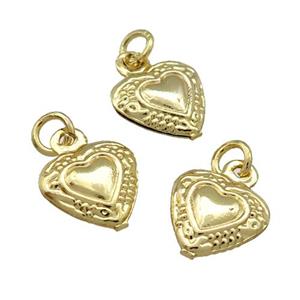 Copper Heart Pendant Unfade 18K Gold Plated, approx 9mm [FD12014]
