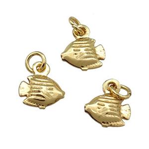 Copper Fish Pendant Unfade 18K Gold Plated, approx 8mm [FD12015]