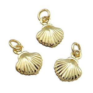 Copper Pendant Unfade Shell 18K Gold Plated, approx 8mm [FD12016]