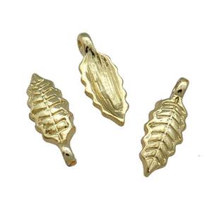 Alloy Leaf Pendant Unfade 18K Gold Plated, approx 6-13mm [FD12018]