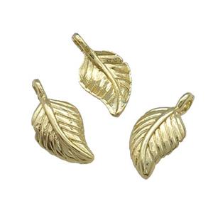 Alloy Leaf Pendant Unfade 18K Gold Plated, approx 7-12mm [FD12019]