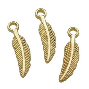 Alloy Leaf Pendant Unfade 18K Gold Plated, approx 5-18mm [FD12020]