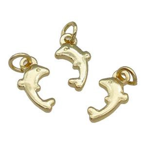 Copper Dolphin Pendant Unfade 18K Gold Plated, approx 6-9mm [FD12021]