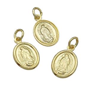 Copper Jesus Pendant Unfade 18K Gold Plated, approx 8-10mm [FD12023]