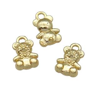 Alloy Bear Pendant Unfade 18K Gold Plated, approx 7-9mm [FD12024]