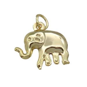 Copper Elephant Pendant Unfade 18K Gold Plated, approx 12-15mm [FD12027]