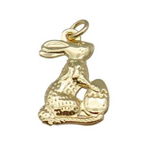 Copper Rabbit Pendant Unfade 18K Gold Plated, approx 10-15mm [FD12029]