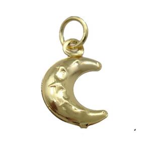 Copper Moon Pendant Unfade 18K Gold Plated, approx 9-12mm [FD12030]
