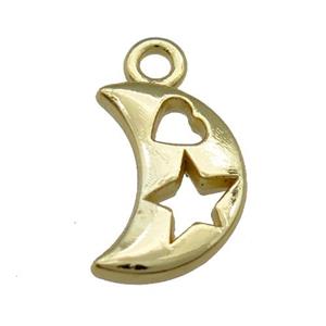 Alloy Moon Pendant Unfade 18K Gold Plated, approx 9-13mm [FD12032]