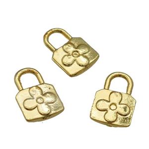 Alloy Lock Pendant Unfade 18K Gold Plated, approx 7.5-11.5mm [FD12034]