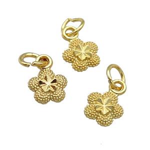 Alloy Flower Pendant Unfade 18K Gold Plated, approx 7mm [FD12037]