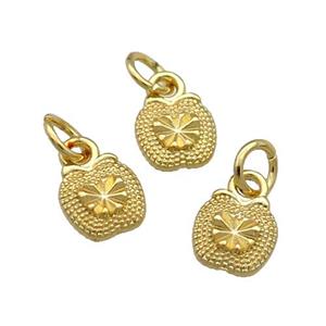 Alloy Apple Pendant Unfade 18K Gold Plated, approx 7mm [FD12040]