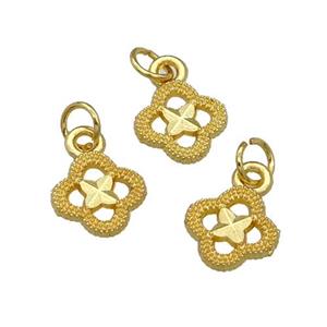Alloy Clover Pendant Unfade 18K Gold Plated, approx 10mm [FD12044]