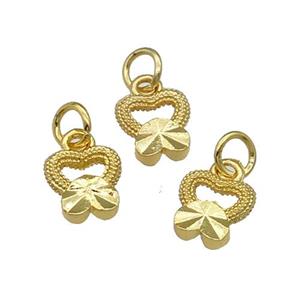 Alloy Heart Pendant Unfade 18K Gold Plated, approx 7-8mm [FD12045]
