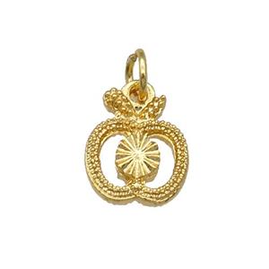 Alloy Apple Pendant Unfade 18K Gold Plated, approx 10-12mm [FD12046]