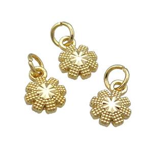 Alloy Flower Pendant Unfade 18K Gold Plated, approx 8mm [FD12047]