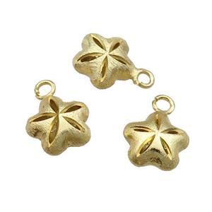 Copper Flower Pendant Unfade 18K Gold Plated, approx 11.5mm [FD12050]
