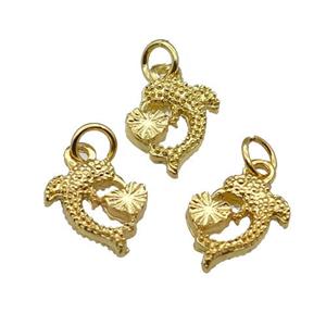 Alloy Dolphin Pendant Unfade 18K Gold Plated, approx 10.5-12mm [FD12052]