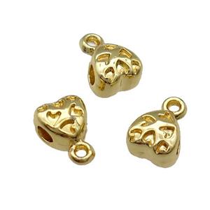 Alloy Heart Hanger Bail Unfade 18K Gold Plated, approx 6mm [FD12054]