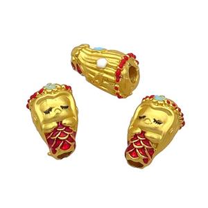 Alloy Kids Beads Large Hole Gold Plated, approx 9-13.5mm, 3mm hole [FD12062]