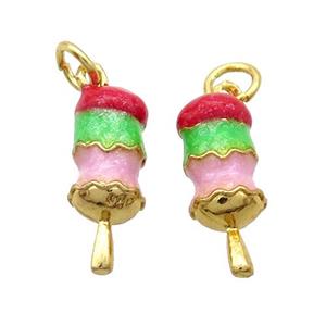 Alloy Candied Haws Pendant Multicolor Enamel Gold Plated, approx 8-20mm [FD12067]