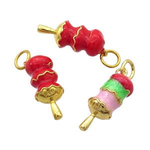 Alloy Candied Haws Pendant Enamel Gold Plated Mixed, approx 8-20mm [FD12069]