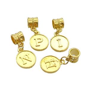 Alloy Pendant Mix Letter Gold Plated, approx 12mm, 8mm, 5mm hole [FD12149]