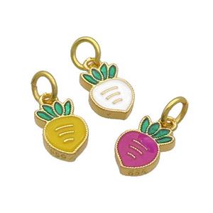 Alloy Radish Pendant Enamel Mixed Duck Gold, approx 8-11mm [FD12160]