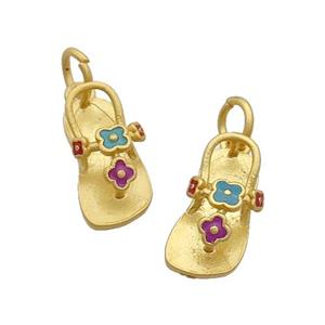 Alloy Shoes Pendant Enamel Duck Gold, approx 8-16mm [FD12170]