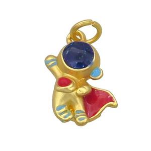 Alloy Lucky Cat Pendant Enamel Duck Gold, approx 12-16.5mm [FD12182]