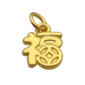 Alloy Pendant Chinese Fu Duck Gold, approx 10-11mm [FD12189]