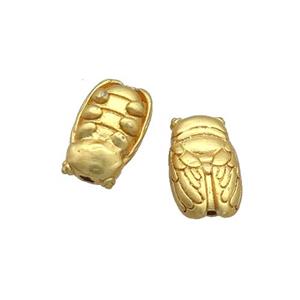 Copper Cicada Beads Unfade Gold Plated, approx 7-11.5mm [FD12316]