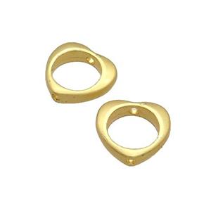 Copper Heart Beads Unfade Gold Plated, approx 13mm [FD12322]