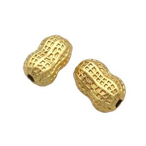 Copper Peanut Beads Unfade Gold Plated, approx 9-14mm [FD12329]