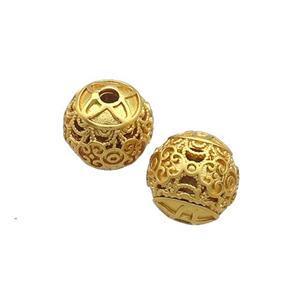 Copper Beads Round Unfade Gold Plated, approx 10mm [FD12334]