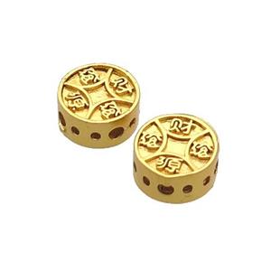Copper Coin Beads Unfade Gold Plated, approx 10mm [FD12337]