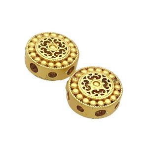 Copper Coin Button Beads Unfade Gold Plated, approx 10mm [FD12338]