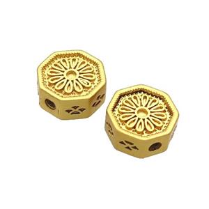 Copper Octagon Beads Unfade Gold Plated, approx 10mm [FD12340]