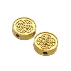 Copper Circle Beads Unfade Gold Plated, approx 11mm [FD12341]