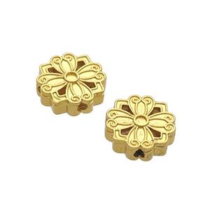 Copper Flower Beads Unfade Gold Plated, approx 10mm [FD12344]
