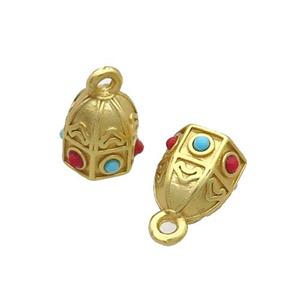 Tibetan Style Copper Pendant Unfade Gold Plated, approx 8-9mm [FD12354]