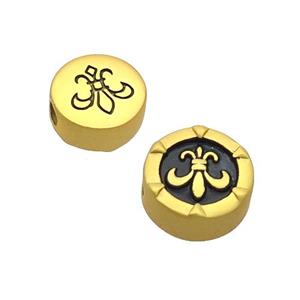 Copper Button Beads Large Hole Unfade Gold Plated, approx 13.5mm, 3mm hole [FD12372]