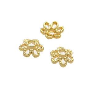 Copper Beadcaps Unfade Gold Plated, approx 6mm [FD12381]
