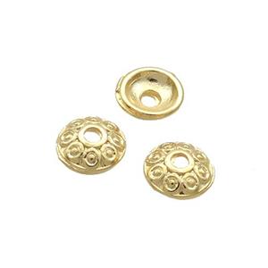 Copper Beadcaps Unfade Gold Plated, approx 6.5mm [FD12386]