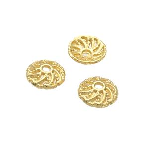 Copper Beadcaps Unfade Gold Plated, approx 7mm [FD12388]