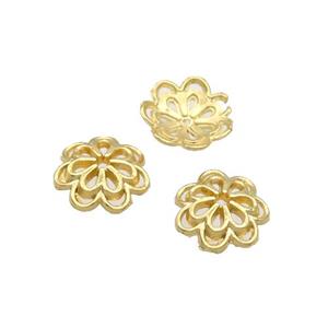 Copper Beadcaps Unfade Gold Plated, approx 8mm [FD12390]