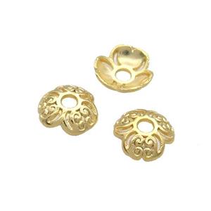 Copper Beadcaps Unfade Gold Plated, approx 8mm [FD12393]