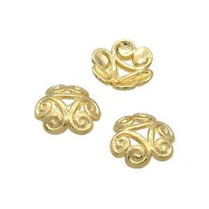 Copper Beadcaps Unfade Gold Plated, approx 8.5mm [FD12394]