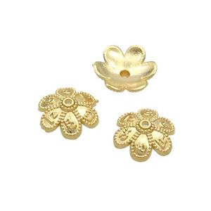 Copper Beadcaps Unfade Gold Plated, approx 9.5mm [FD12395]